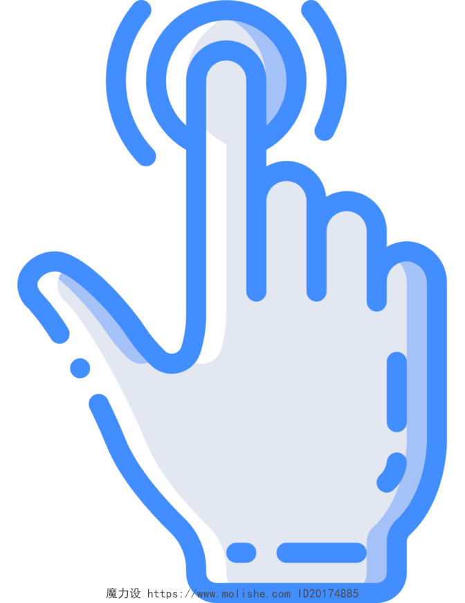 蓝色手指指向科技商务鼠标素材